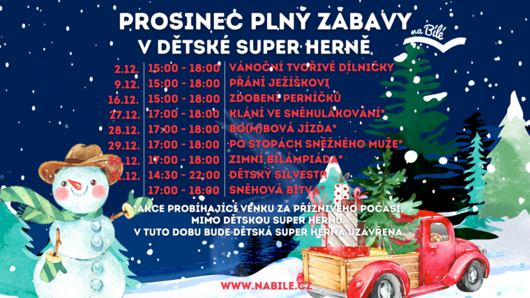 PROSINEC PLNÝ ZÁBAVY V DĚTSKÉ SUPER HERNĚ